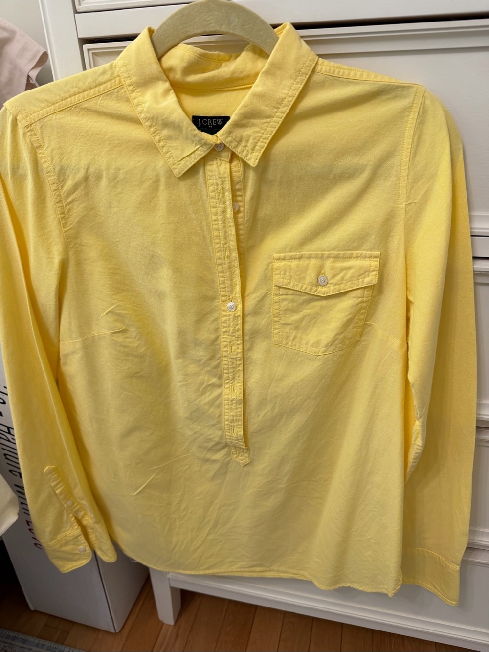 J. Crew Men's Light Yellow Button-Down Casual Shirt